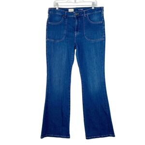 Pilcro The Icon Jeans Women Sz 32 Anthropologie High-Rise Flare Porkchop Pockets